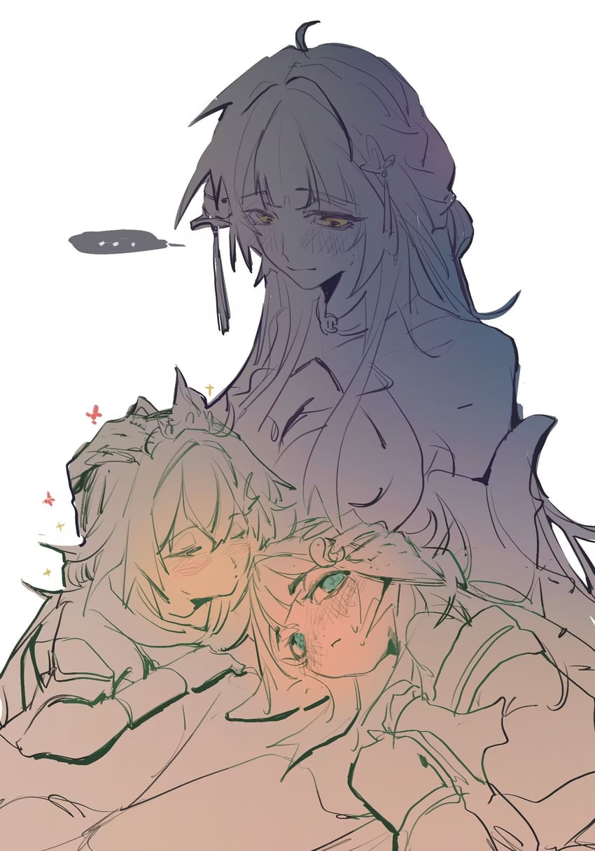 yunli, huohuo, and lingsha (honkai and 1 more) drawn by youlideshiyanjun