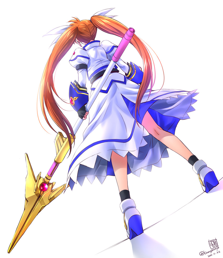 takamachi nanoha and raising heart (lyrical nanoha and 1 more) drawn by kamogawa_tanuki