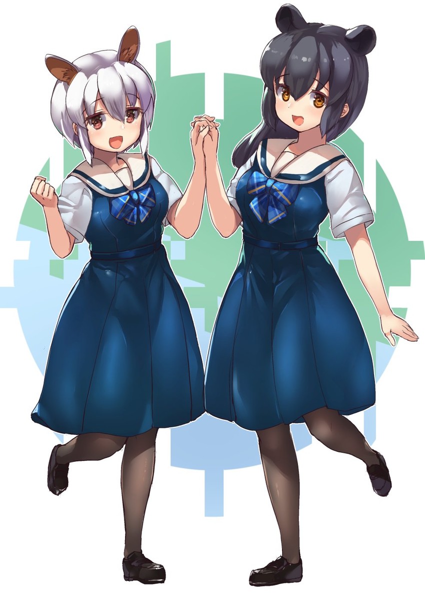 southern tamandua and malayan tapir (kemono friends and 1 more) drawn by tadano_magu