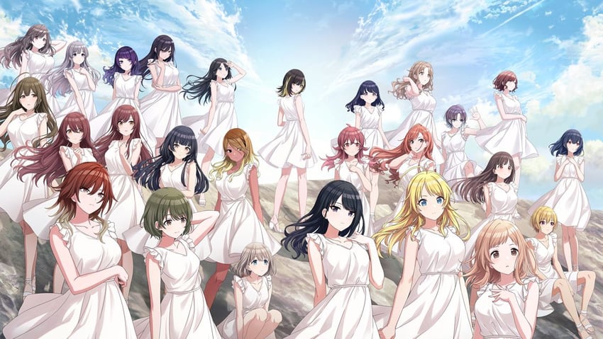higuchi madoka, mayuzumi fuyuko, asakura toru, hachimiya meguru, fukumaru koito, and 21 more (idolmaster and 1 more)