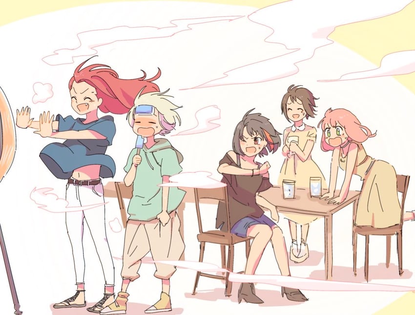 mitake ran, aoba moca, uehara himari, udagawa tomoe, and hazawa tsugumi (bang dream!) drawn by pine_(pinepipp)