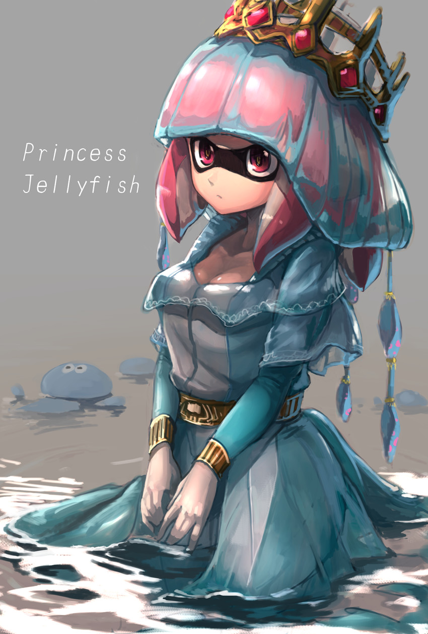 inkling player character, inkling girl, and jellyfish (original and 1 more) drawn by kashu_(hizake)