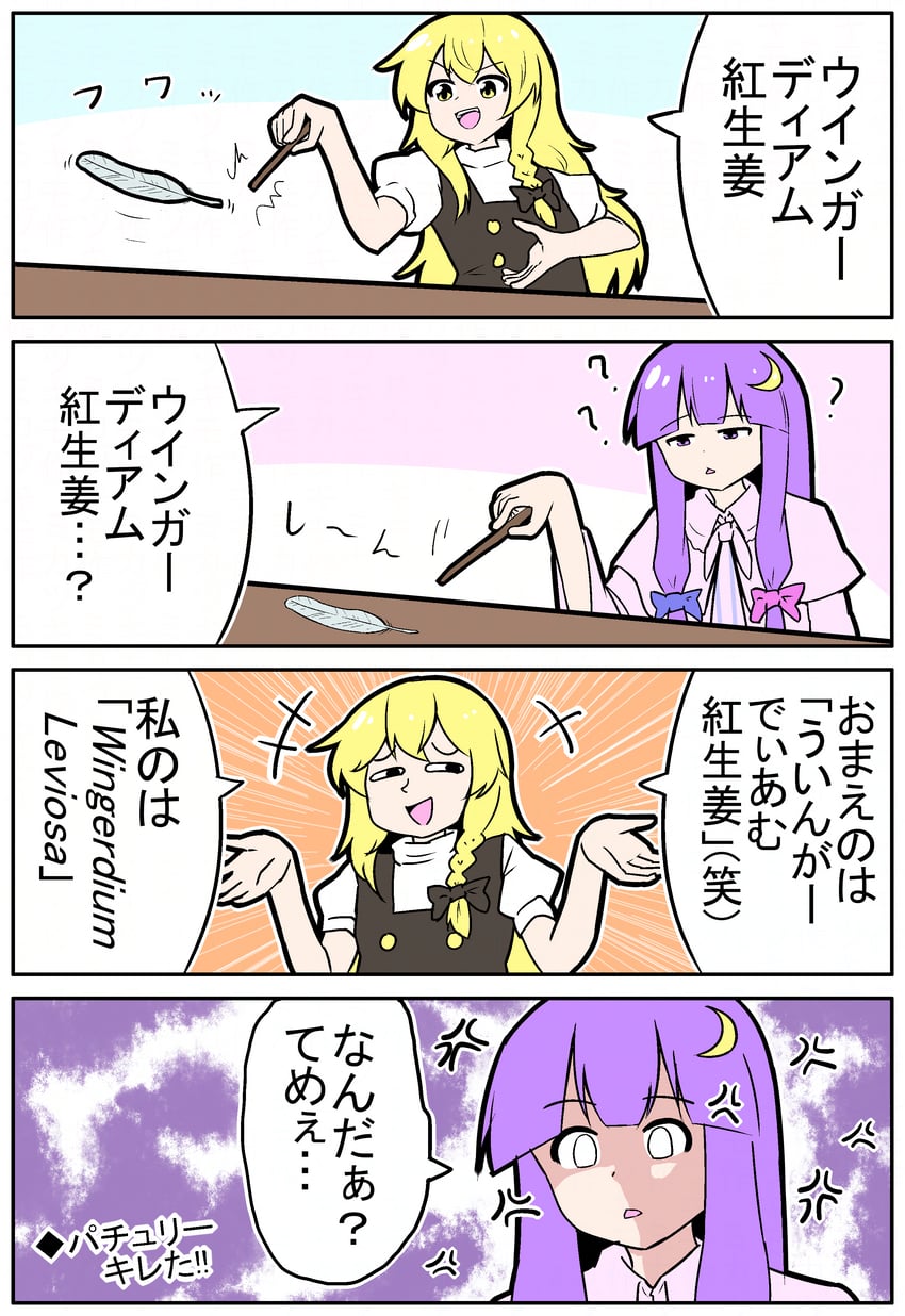 kirisame marisa and patchouli knowledge (touhou and 2 more) drawn by mikadukimo