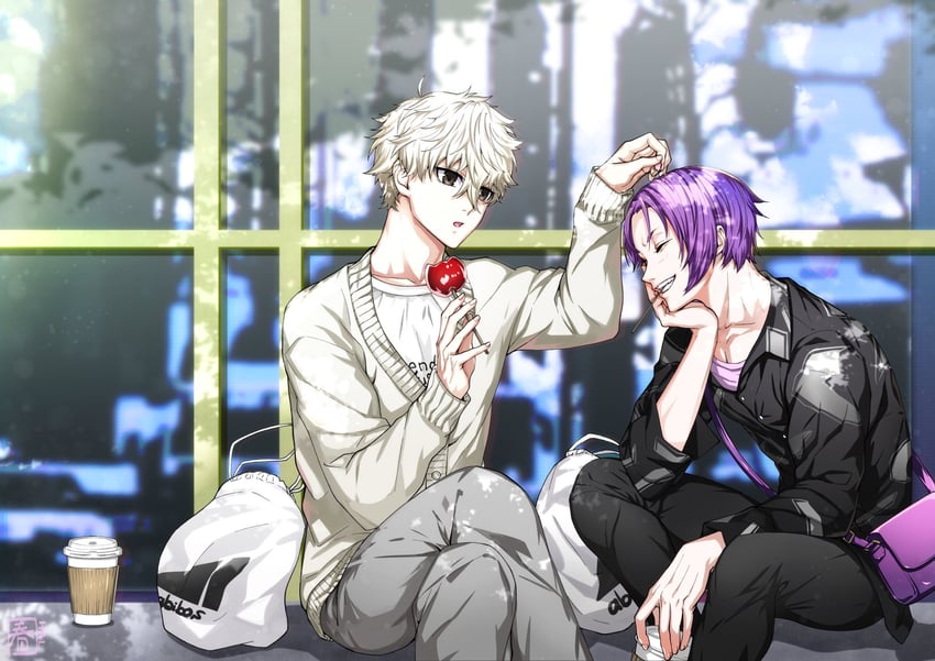 nagi seishirou and mikage reo (blue lock) drawn by halu-ca
