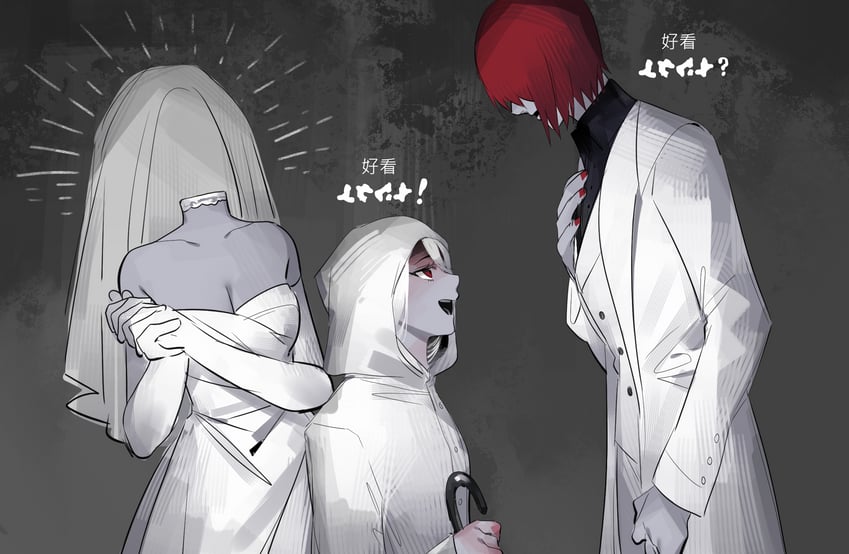 heroine, mr. scarletella, and the bride (homicipher) drawn by guotang