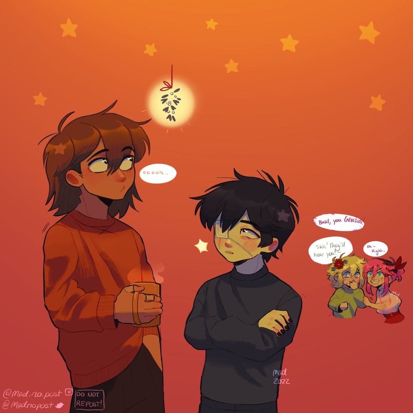 sunny, basil, aubrey, and kel (omori) drawn by madnopost