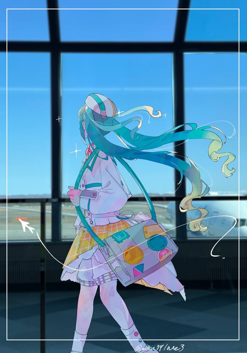 hatsune miku and magical mirai miku (vocaloid and 1 more) drawn by miku39love3