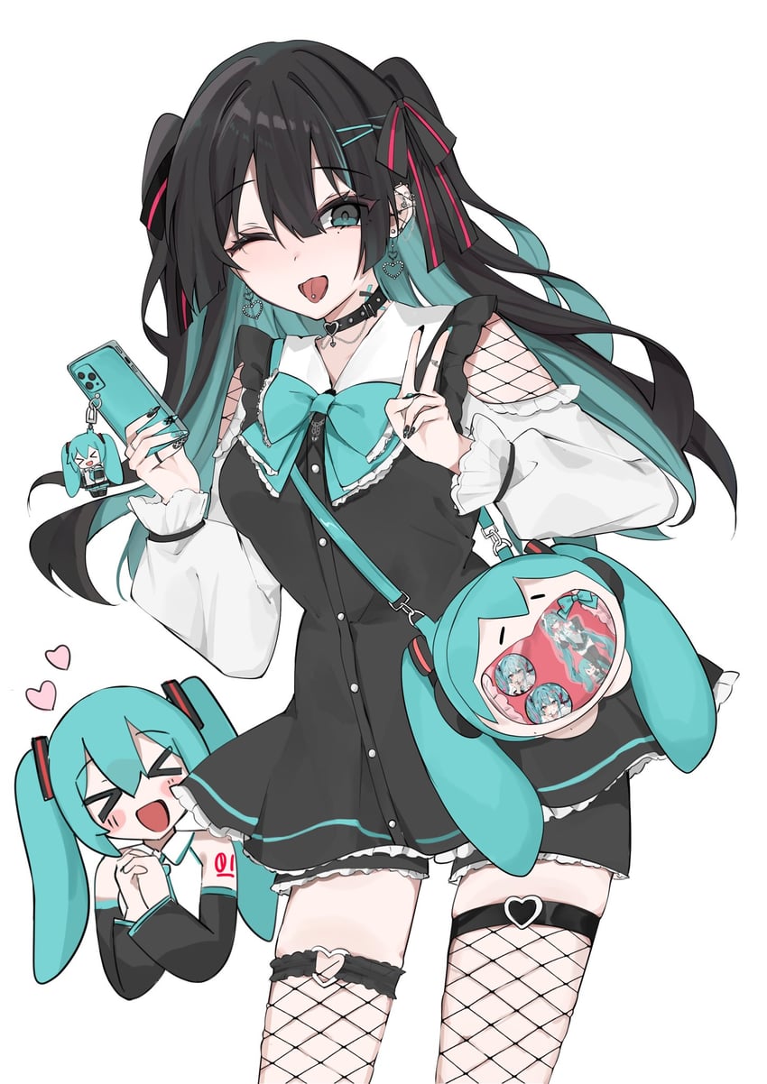hatsune miku and master (original and 1 more) drawn by waimoniku