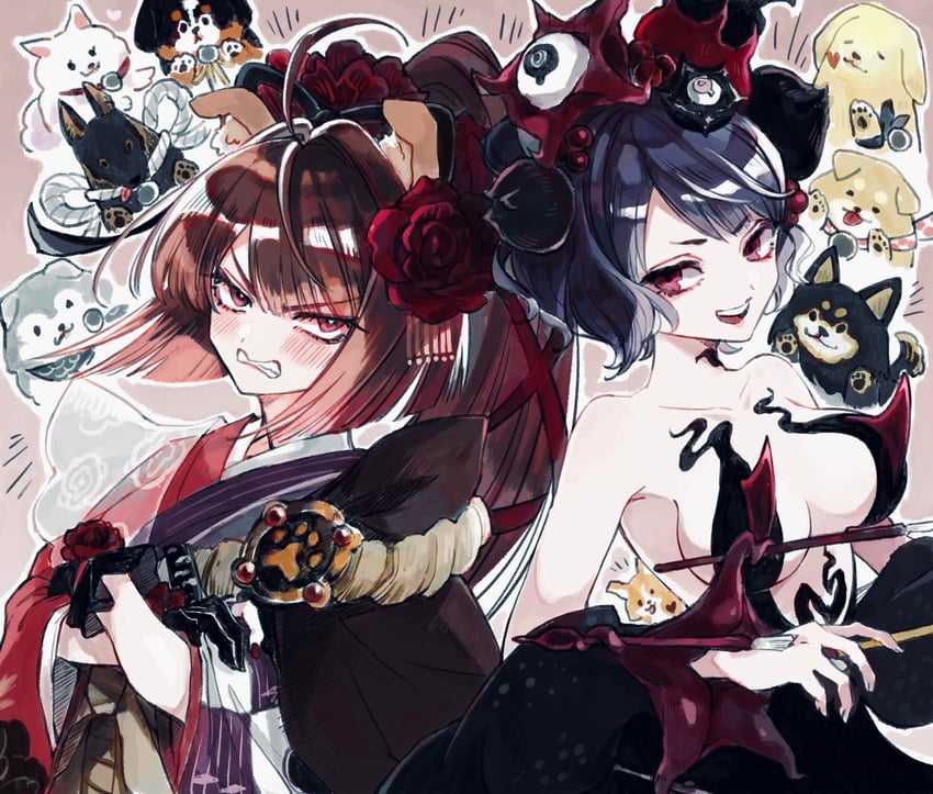 katsushika hokusai, kyokutei bakin, sousuke, shino, shinbei, and 5 more (fate and 1 more) drawn by raikoko19