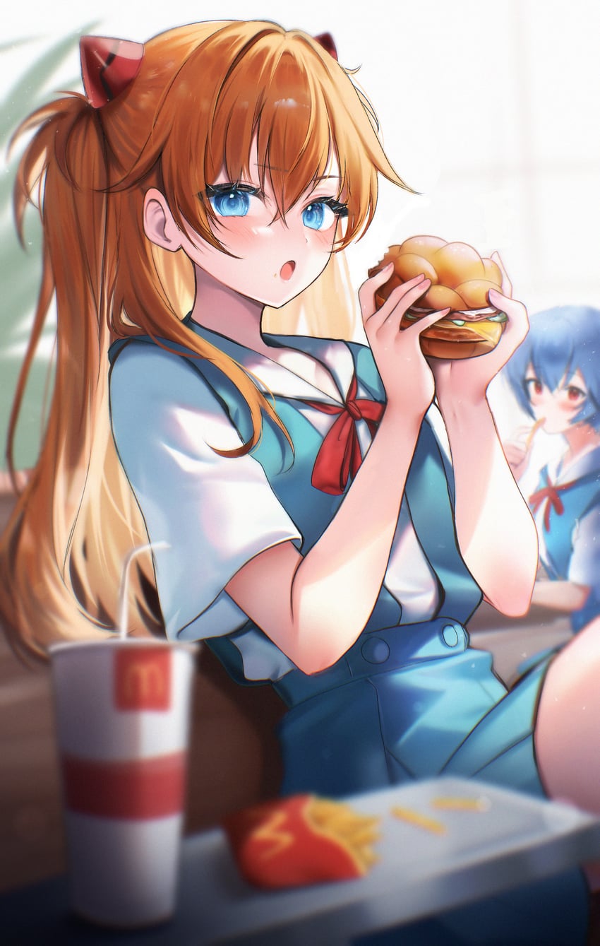 souryuu asuka langley and ayanami rei (neon genesis evangelion and 1 more) drawn by maru_ccy