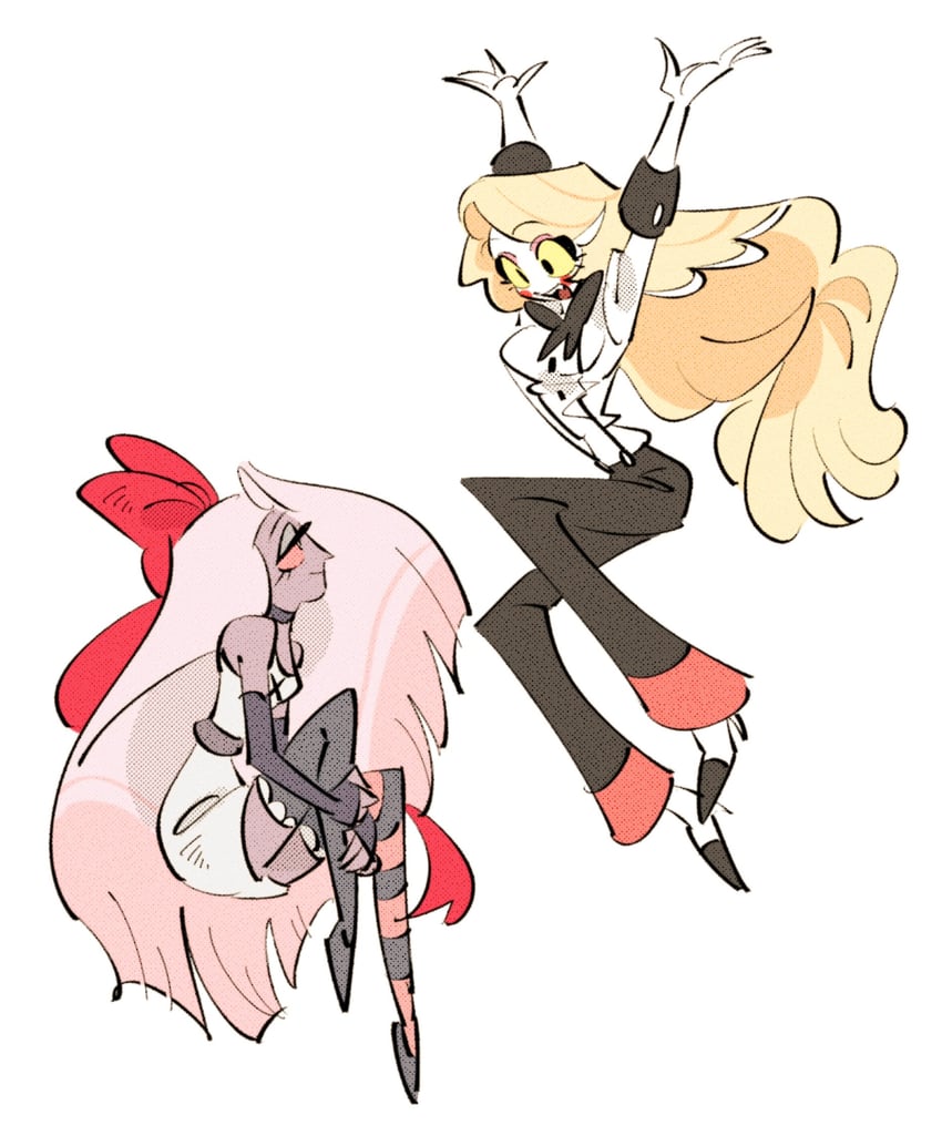 charlie morningstar and vaggie (hazbin hotel) drawn by yasutak1192