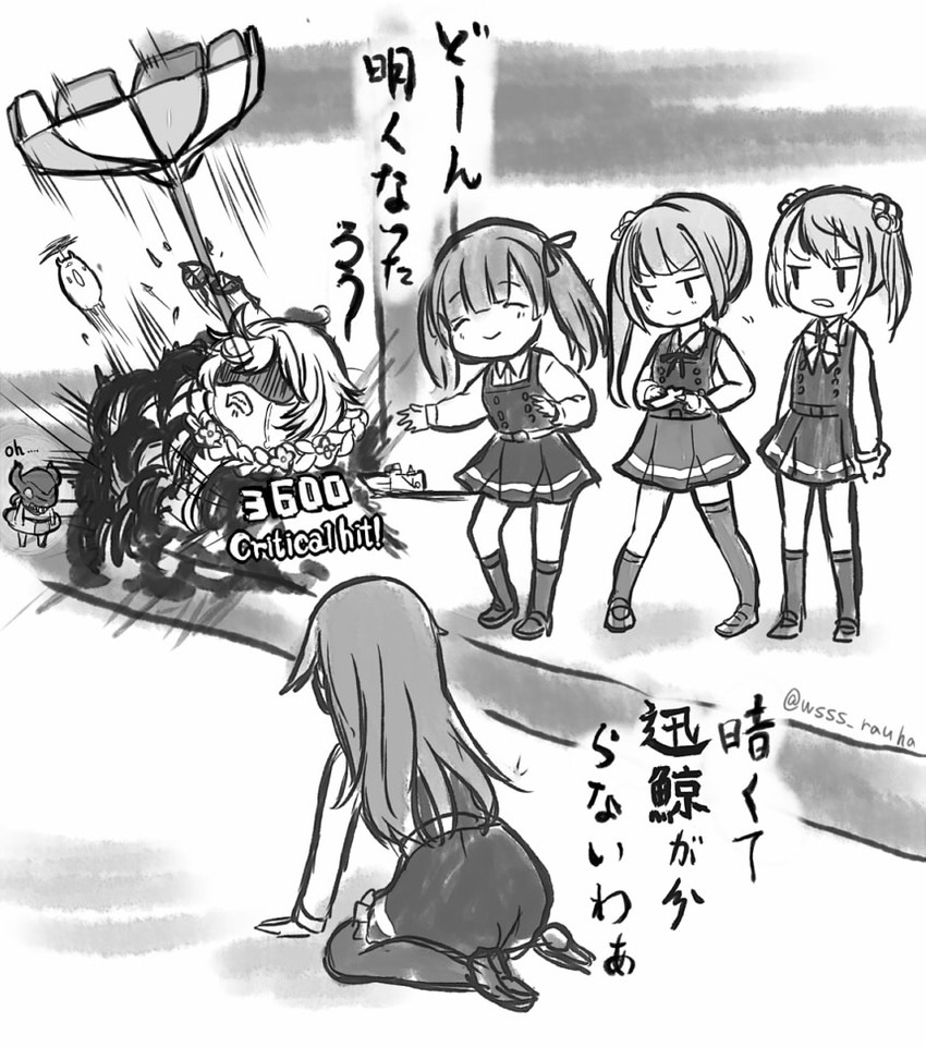 kasumi, michishio, kasumi kai ni, arashio, enemy lifebuoy, and 6 more (kantai collection) drawn by wss_(nicoseiga19993411)