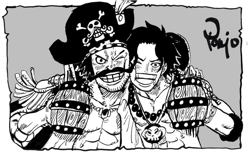 portgas d. ace and gol d. roger (one piece) drawn by nishiponi