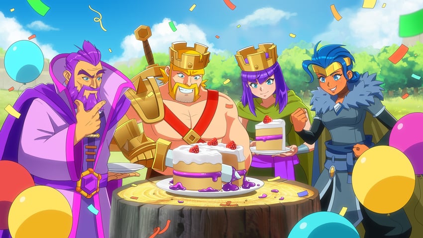 archer queen, barbarian king, royal champion, and grand warden (clash of clans)