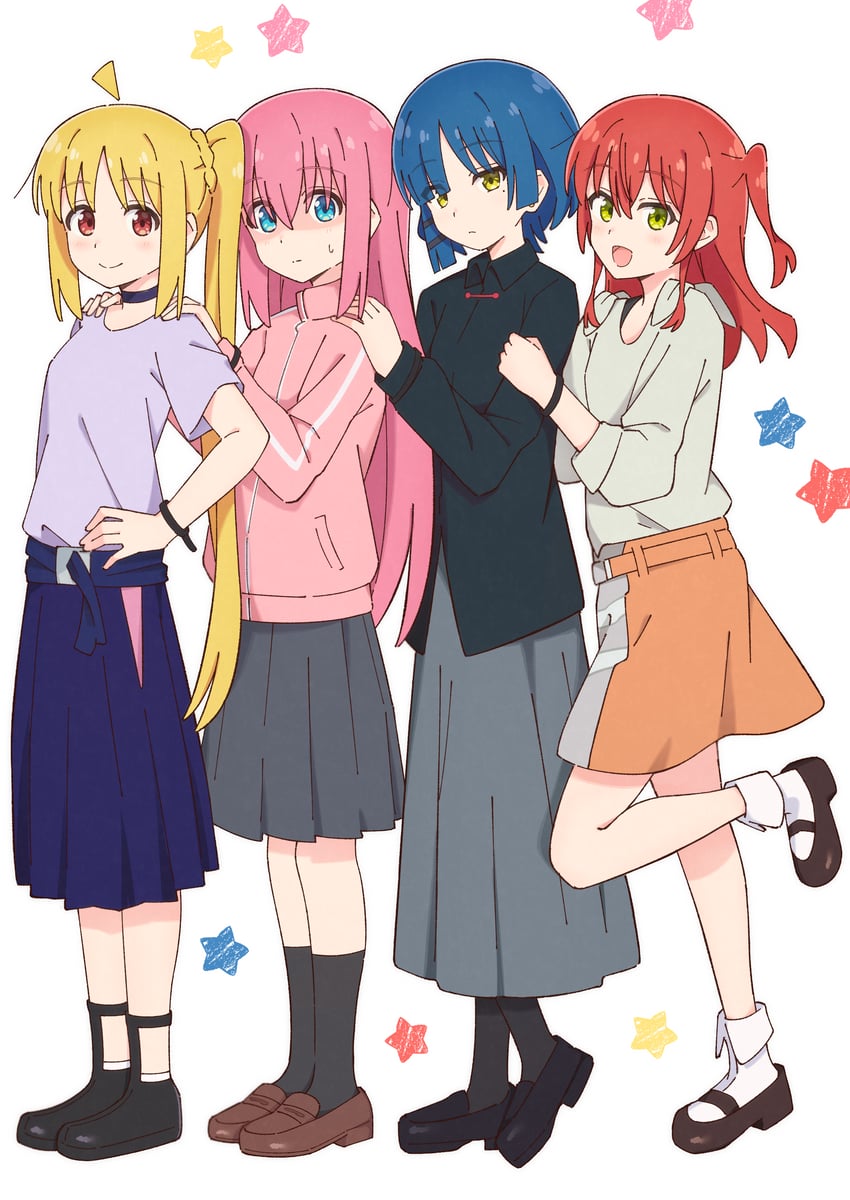 gotoh hitori, kita ikuyo, ijichi nijika, and yamada ryo (bocchi the rock!) drawn by mimori_(mimori_05)