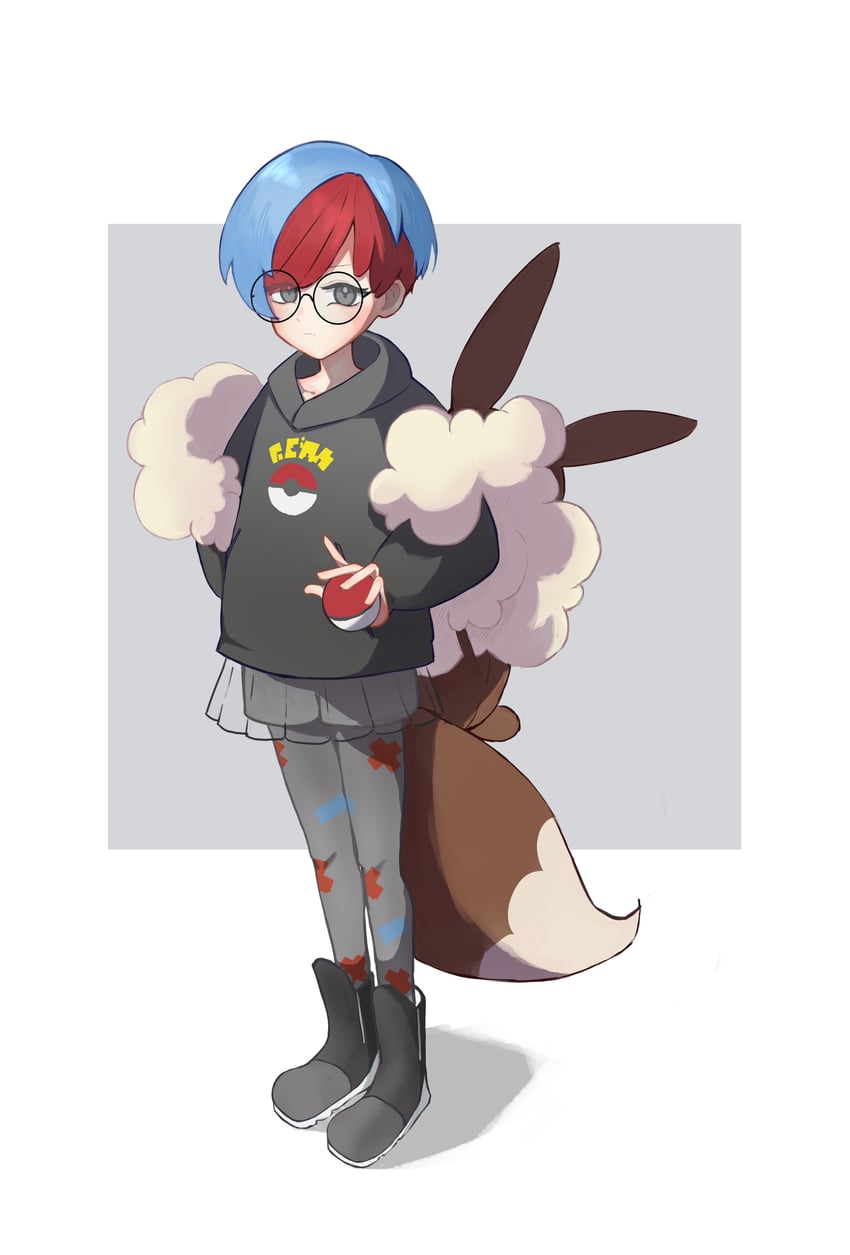 eevee and penny (pokemon and 1 more) drawn by yuririn_(549593325)