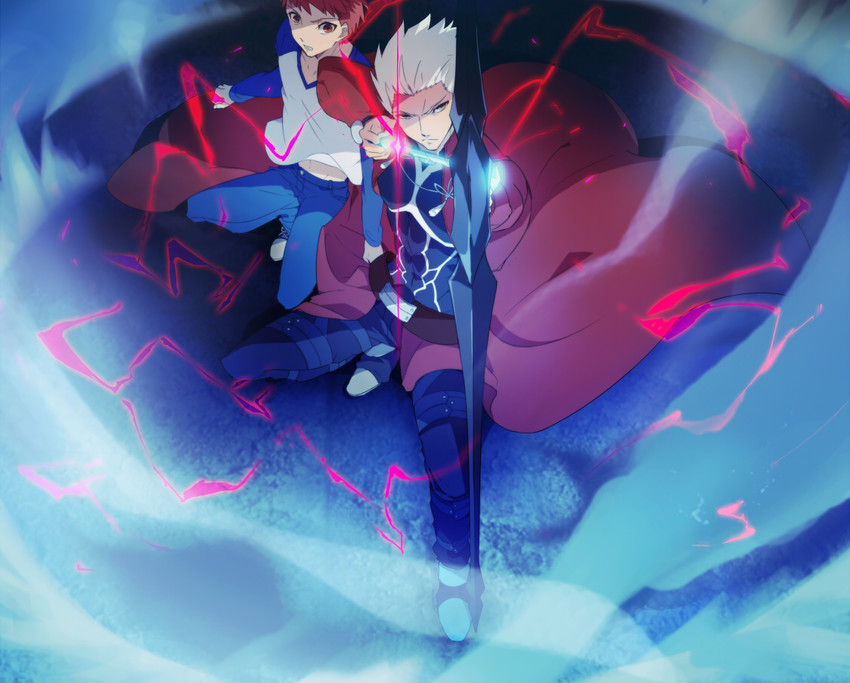 emiya shirou and archer (fate and 1 more) drawn by yukihime_(mofumofu2225)