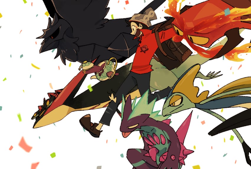 victor, inteleon, dreepy, dragapult, toxtricity, and 3 more (pokemon and 1 more) drawn by mashita._(mentaiko_omoti)