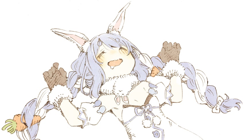 usada pekora and don-chan (hololive) drawn by abara_heiki