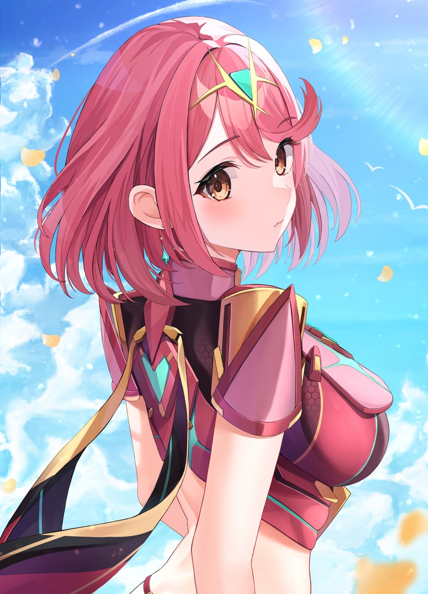 pyra (xenoblade chronicles and 1 more) drawn by kaede_(maple4rt)