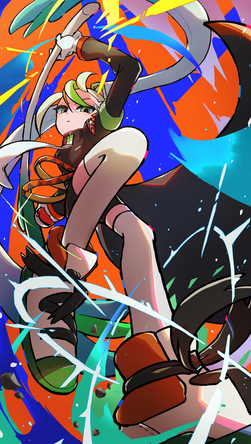 hatsune miku and fighting miku (pokemon and 2 more) drawn by ayaka_mitarashi