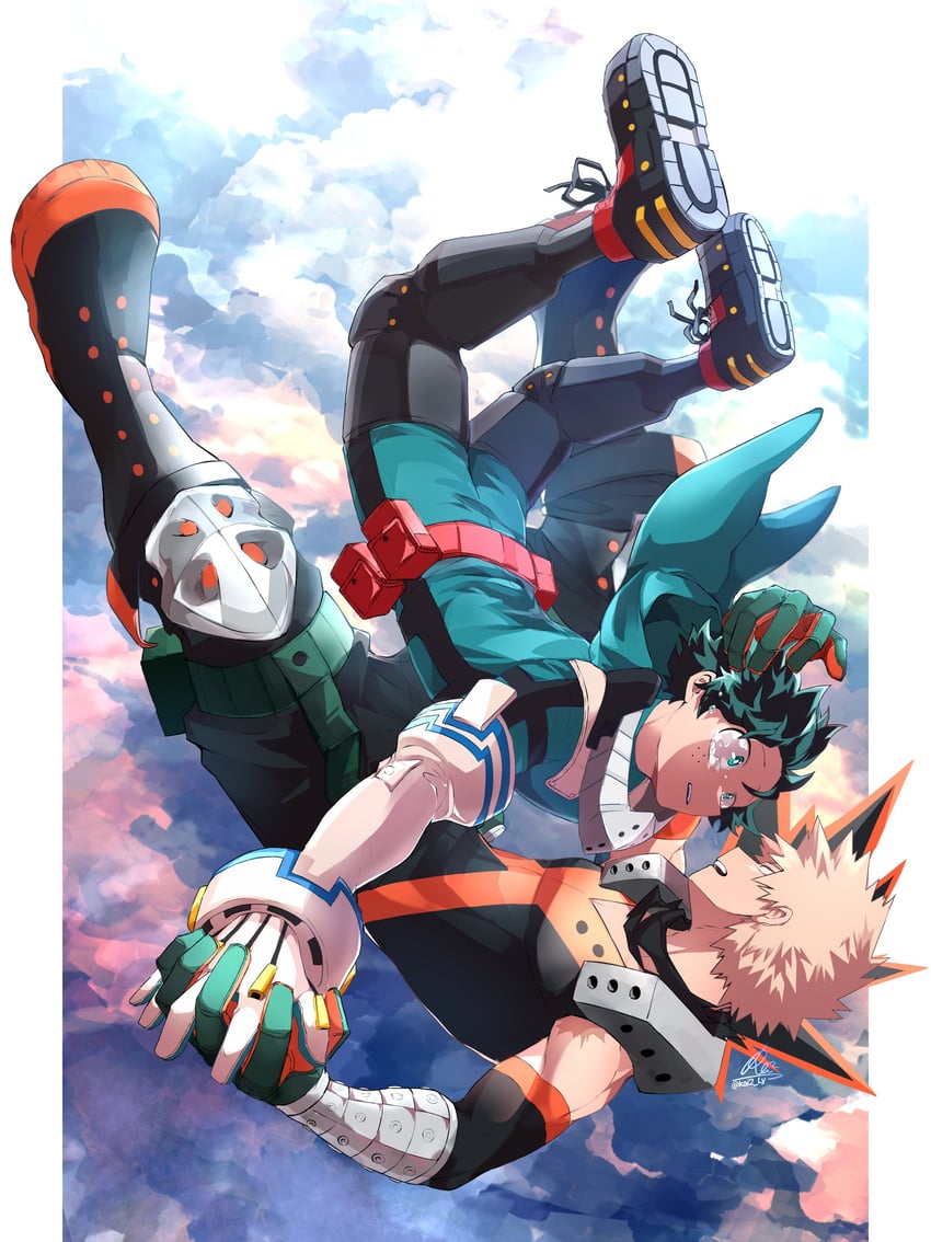 midoriya izuku and bakugou katsuki (boku no hero academia) drawn by kai2_ly
