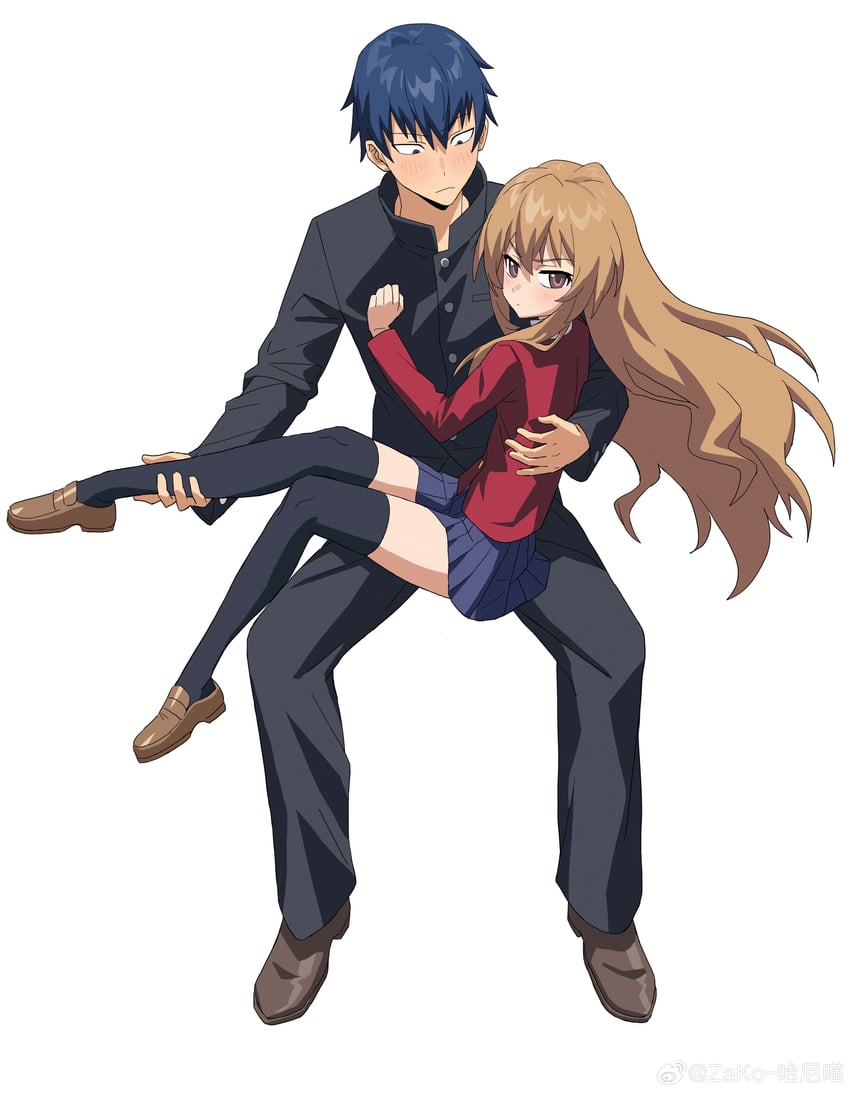 aisaka taiga and takasu ryuuji (toradora!) drawn by q_haoyu