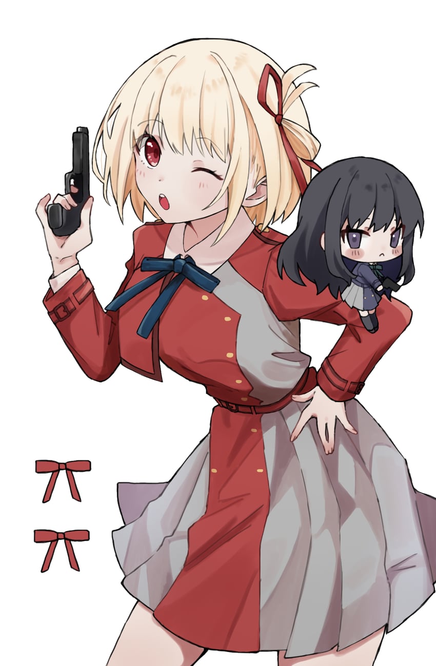 nishikigi chisato and inoue takina (lycoris recoil) drawn by takashi_51675