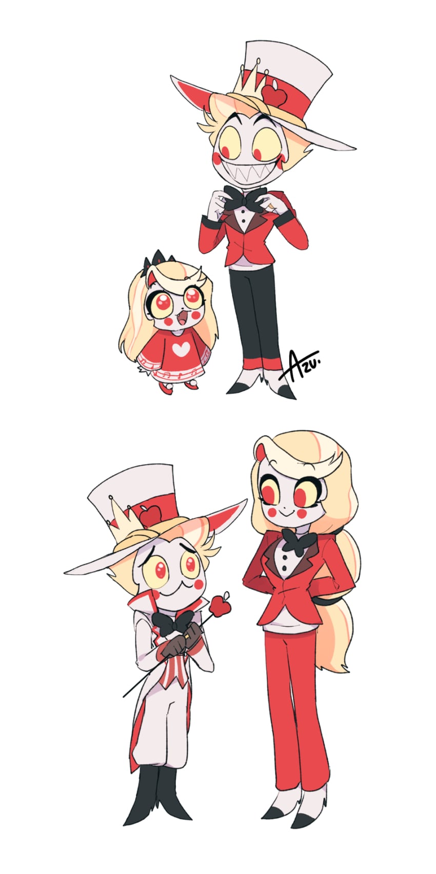lucifer morningstar and charlie morningstar (hazbin hotel) drawn by azu_(kirara310)
