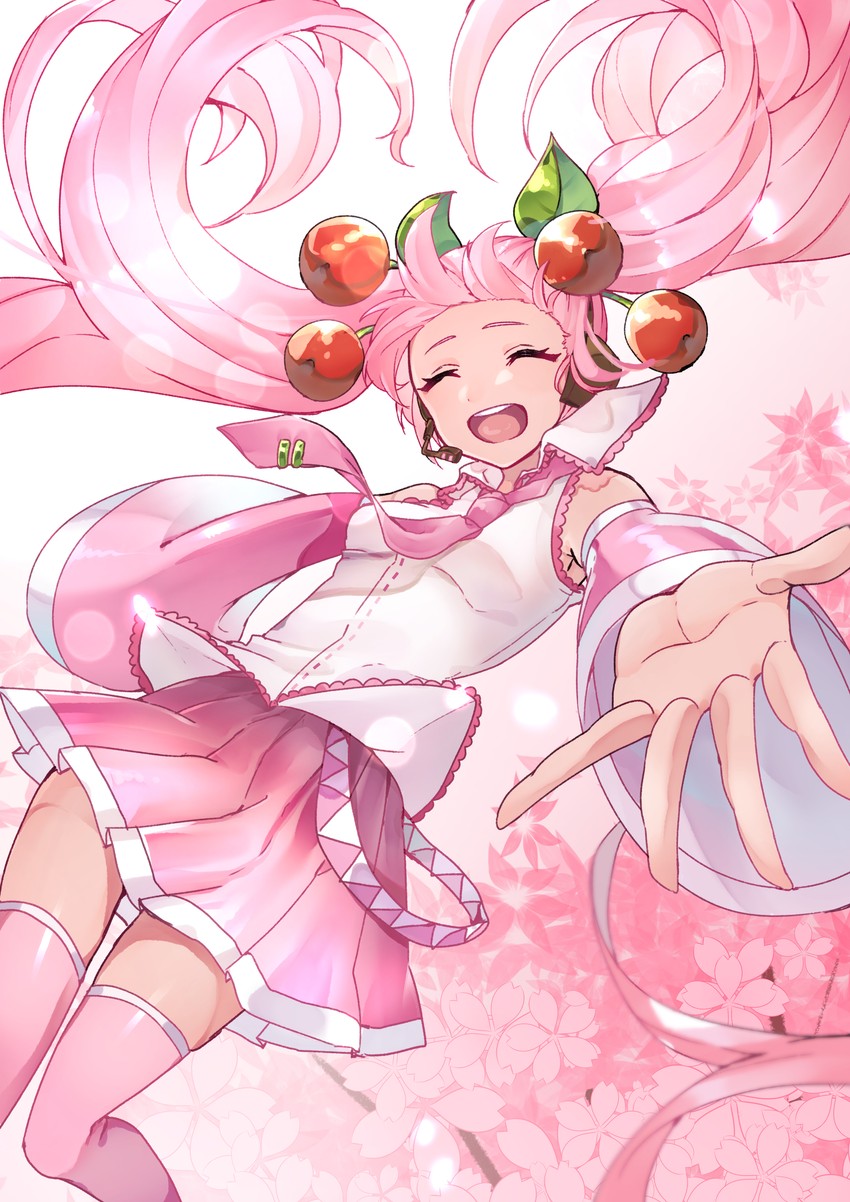 hatsune miku and sakura miku (vocaloid) drawn by kusunokimizuha
