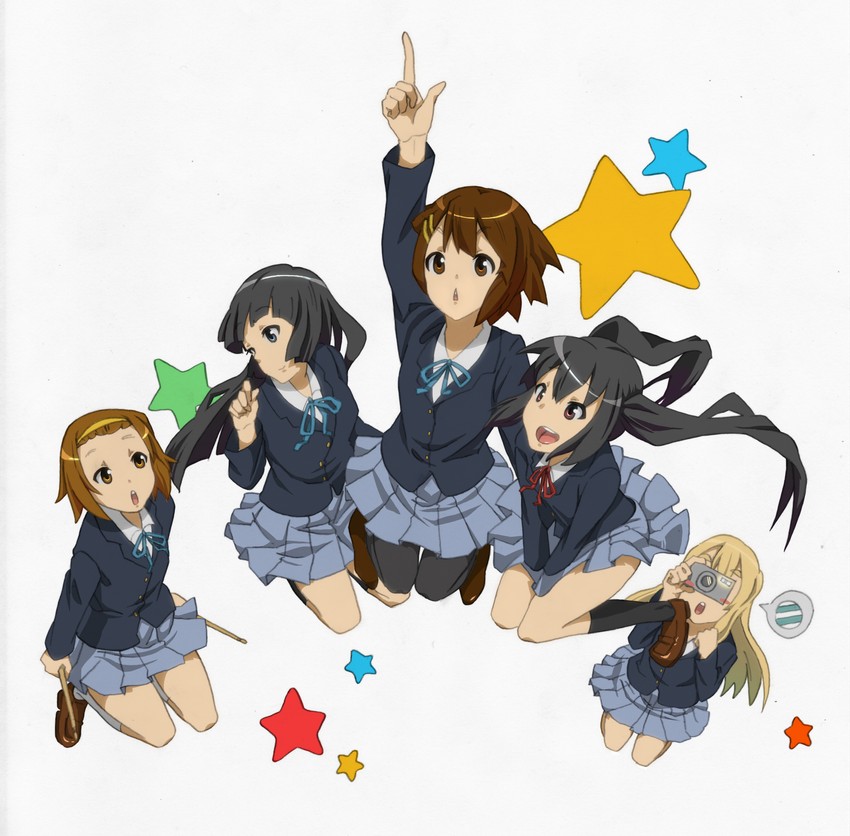 akiyama mio, nakano azusa, hirasawa yui, tainaka ritsu, and kotobuki tsumugi (k-on!) drawn by chiro.
