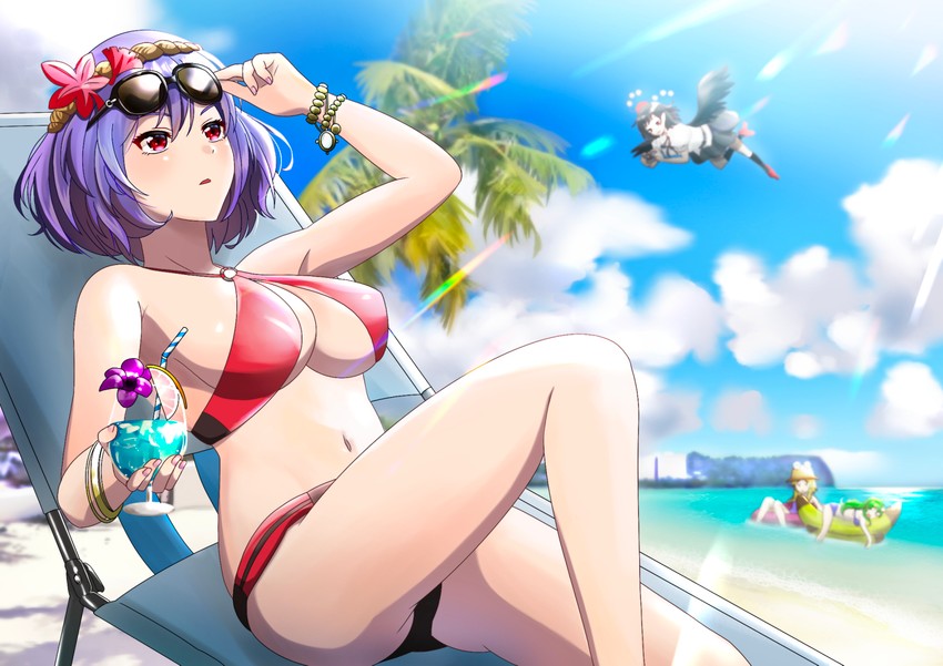 kochiya sanae, shameimaru aya, moriya suwako, and yasaka kanako (touhou) drawn by murasaki_tsutsuji