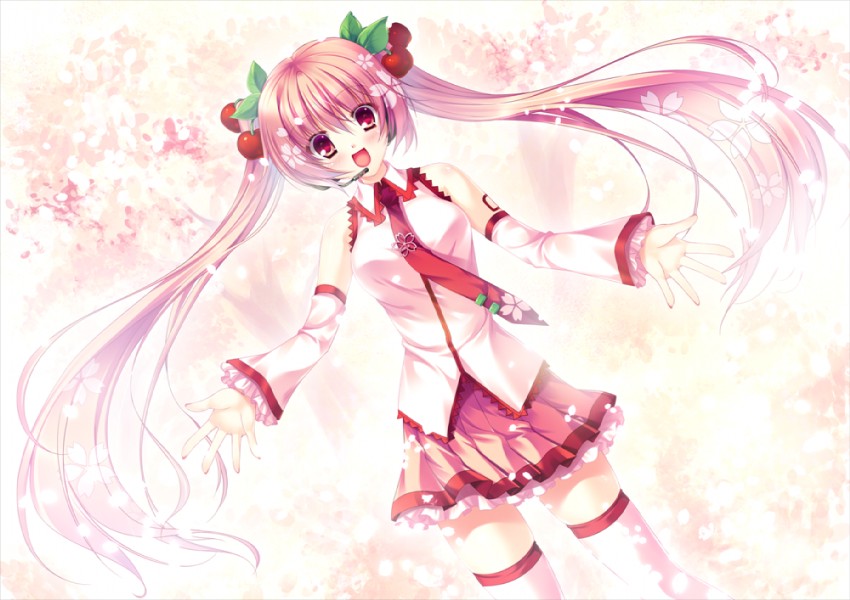 hatsune miku and sakura miku (vocaloid) drawn by futaori_arisa