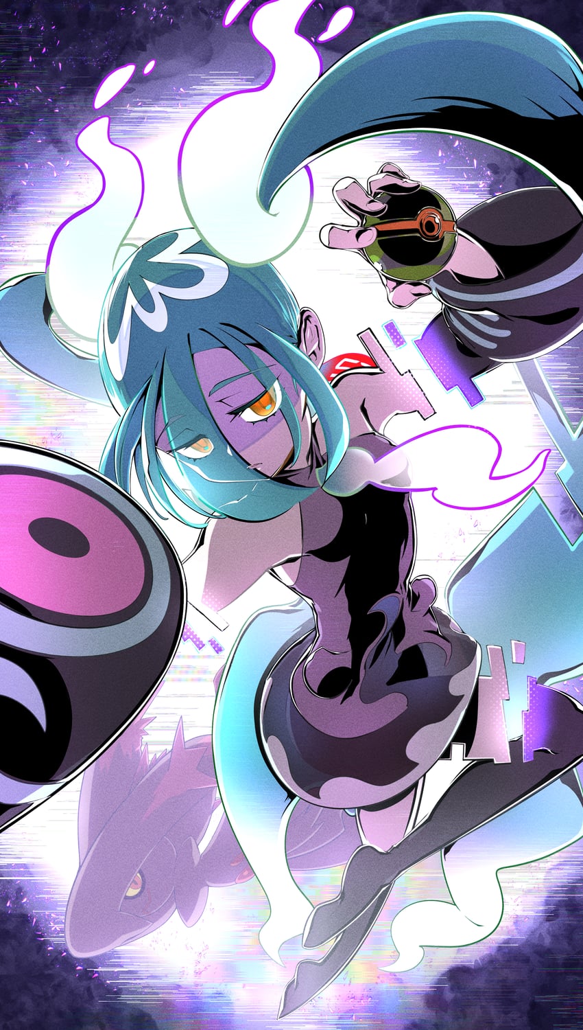 hatsune miku, mismagius, and ghost miku (pokemon and 2 more) drawn by kakashino_kakato