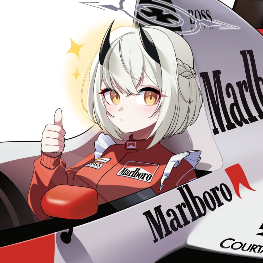 sena and ayrton senna (blue archive and 2 more) drawn by ihatebeansalad