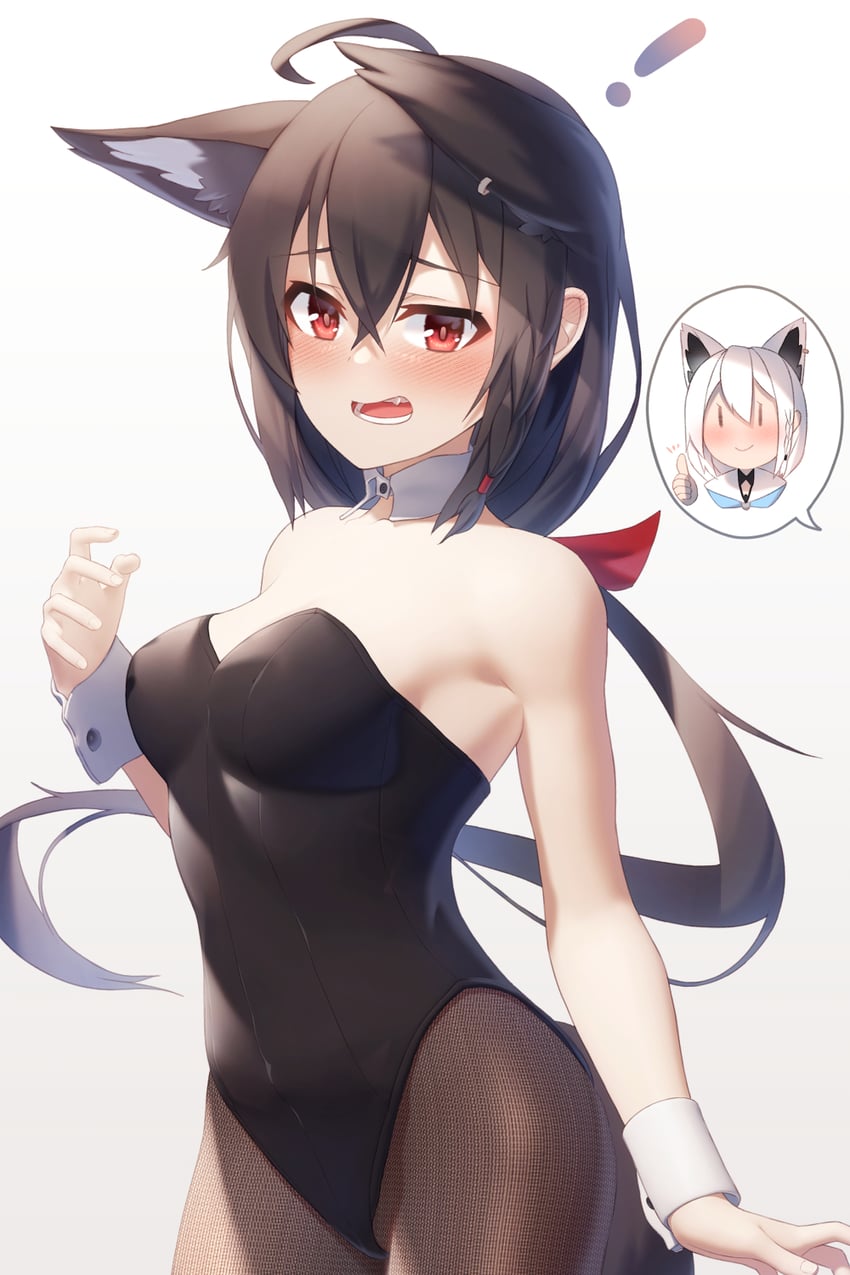 shirakami fubuki and kurokami fubuki (hololive) drawn by shirai_yu