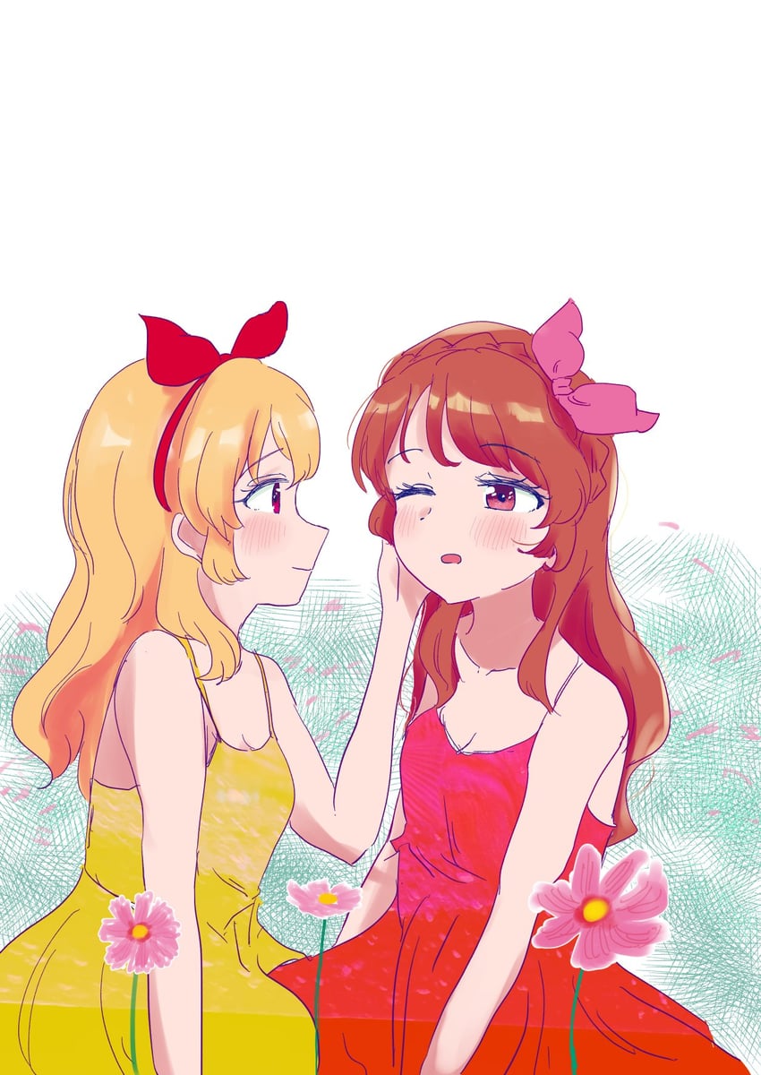 hoshimiya ichigo and ozora akari (aikatsu!) drawn by kantora