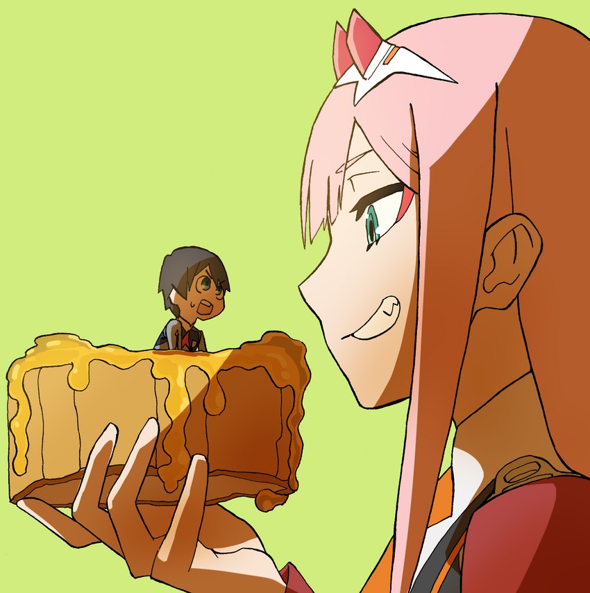 zero two and hiro (darling in the franxx) drawn by nonomiya_nonon