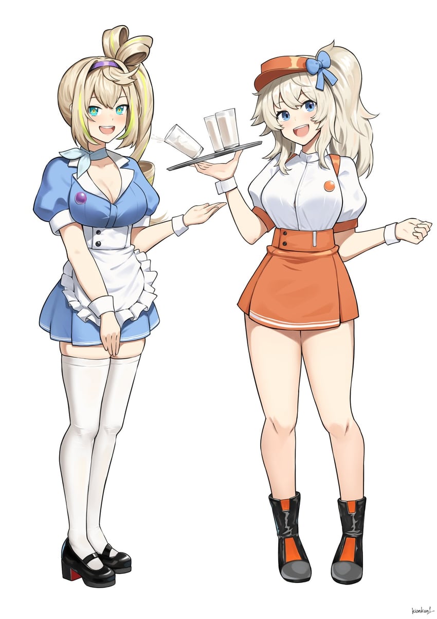 vepley and sharkry (girls' frontline and 1 more) drawn by kion-kun