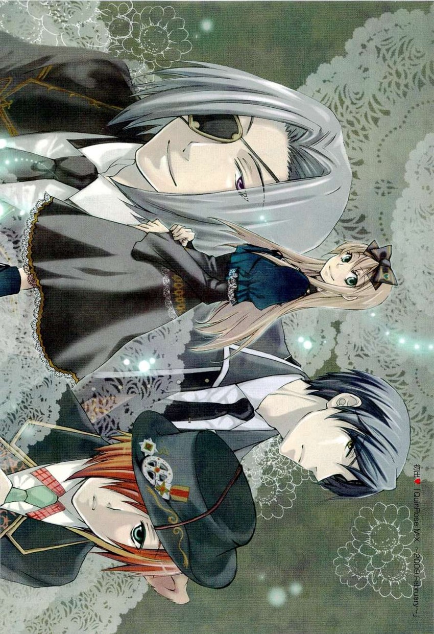alice liddell, pierce villiers, nightmare gottschalk, and gray ringmarc (heart no kuni no alice)
