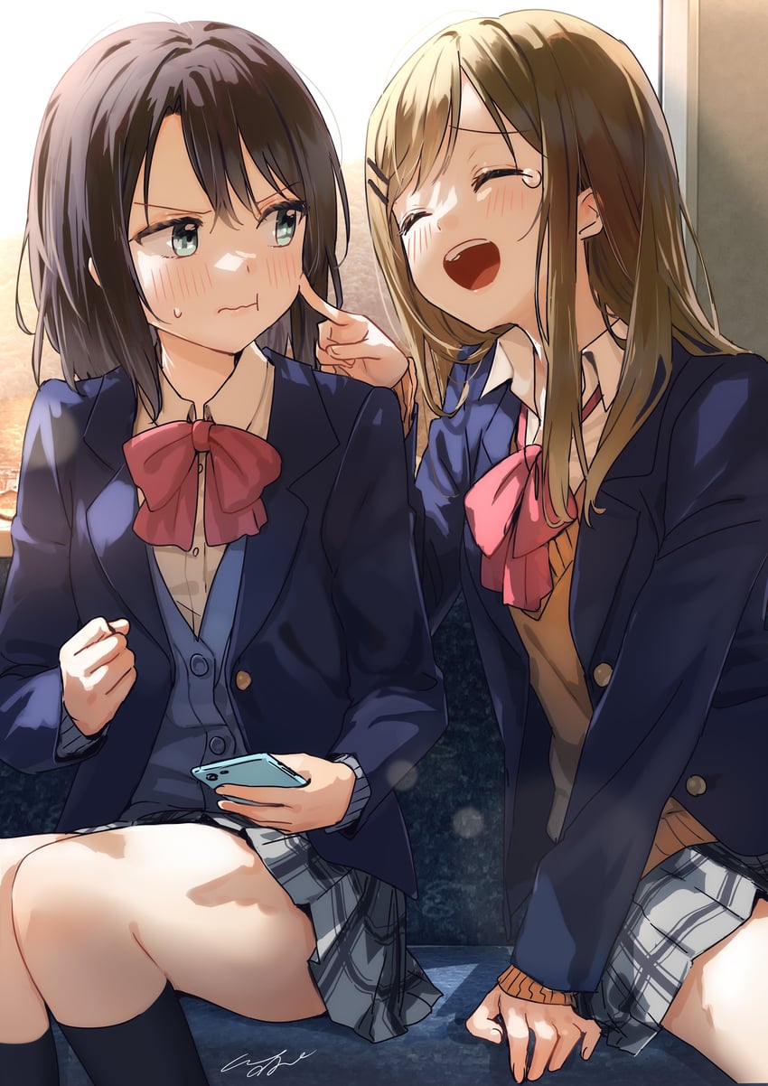 adachi sakura and shimamura hougetsu (adachi to shimamura) drawn by pomu_(joynet)