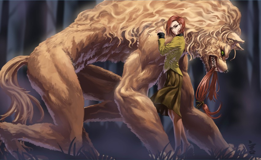 aozaki touko and lugh beowulf (mahou tsukai no yoru) drawn by scrap_iron