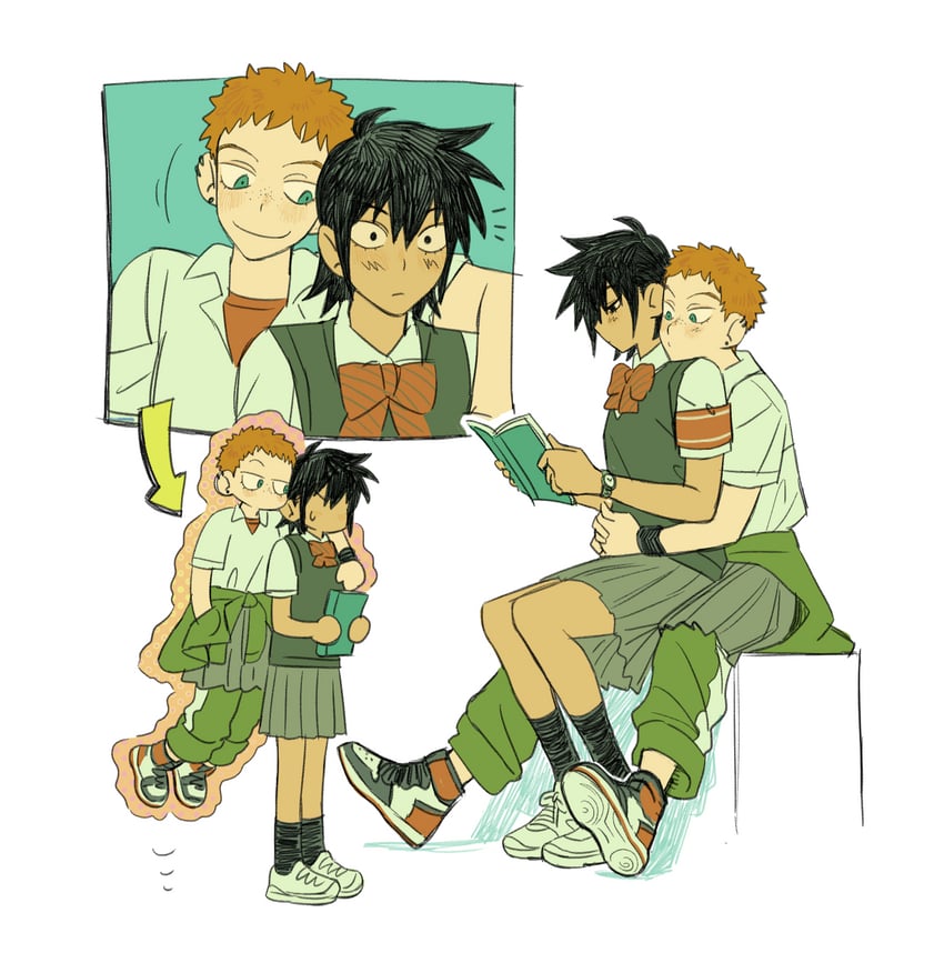 kageyama ritsu and suzuki shou (mob psycho 100) drawn by leunfer
