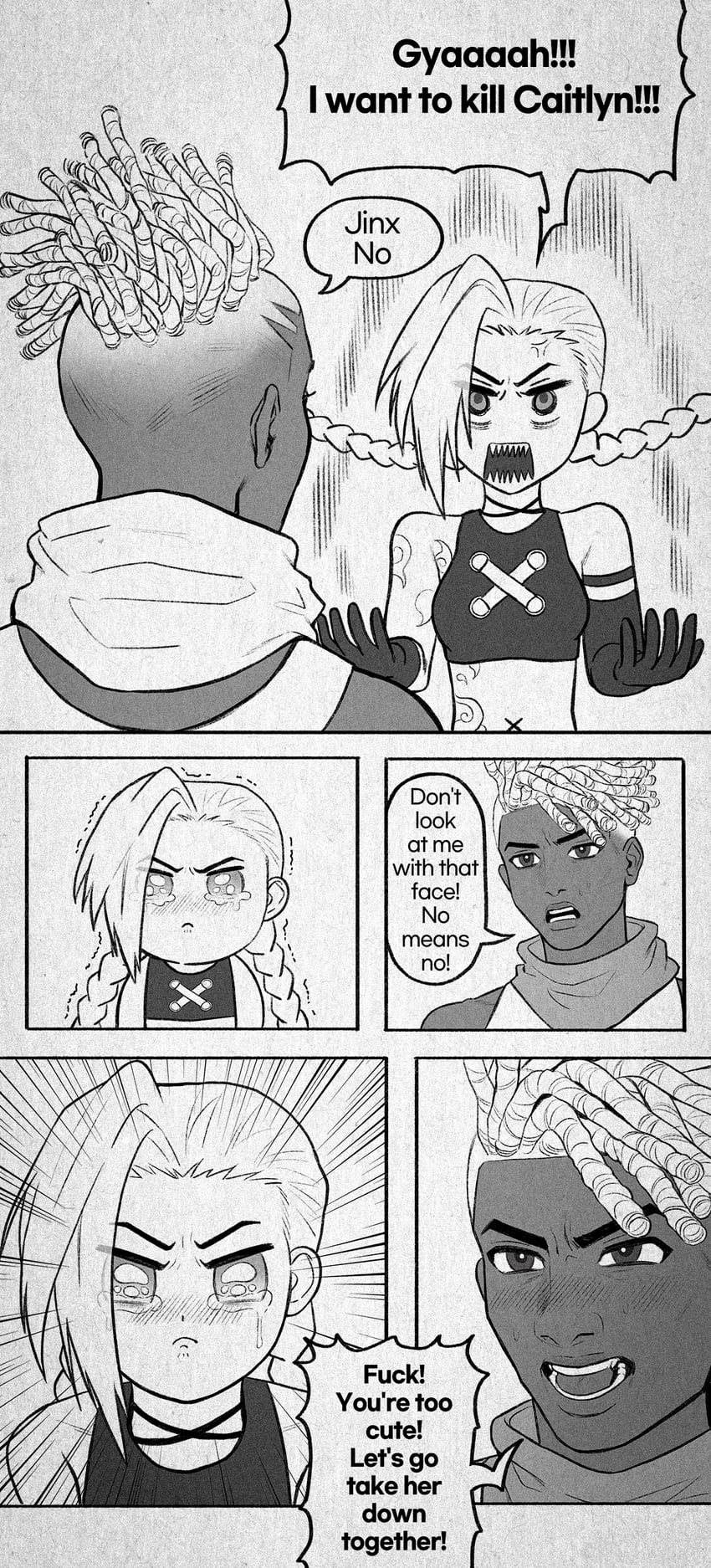 jinx, arcane jinx, ekko, and firelight ekko (league of legends and 1 more) drawn by jaunsi_sihanpogtan_mandeulgi_jalyosil