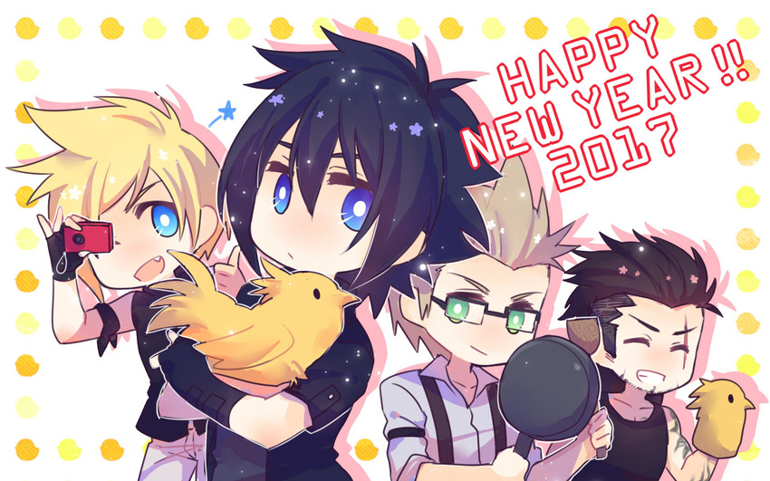 noctis lucis caelum, gladiolus amicitia, prompto argentum, and ignis scientia (final fantasy and 1 more) drawn by pentacle_dark