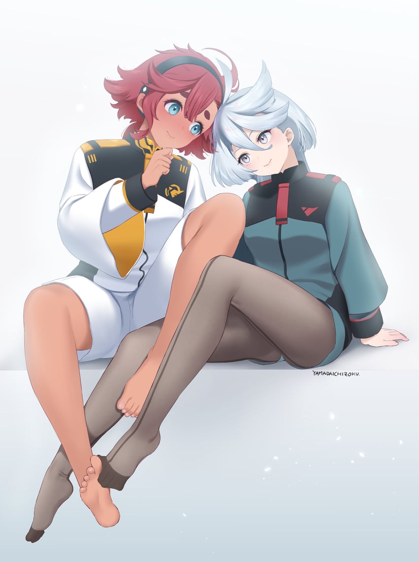 suletta mercury and miorine rembran (gundam and 1 more) drawn by yamada_ichizoku