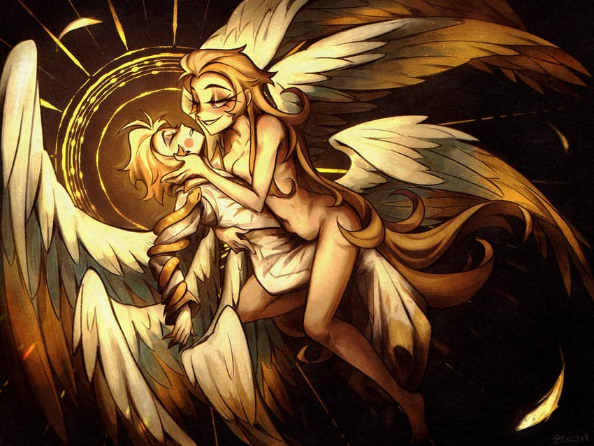 lucifer morningstar and lilith (hazbin hotel) drawn by sunlit-mess