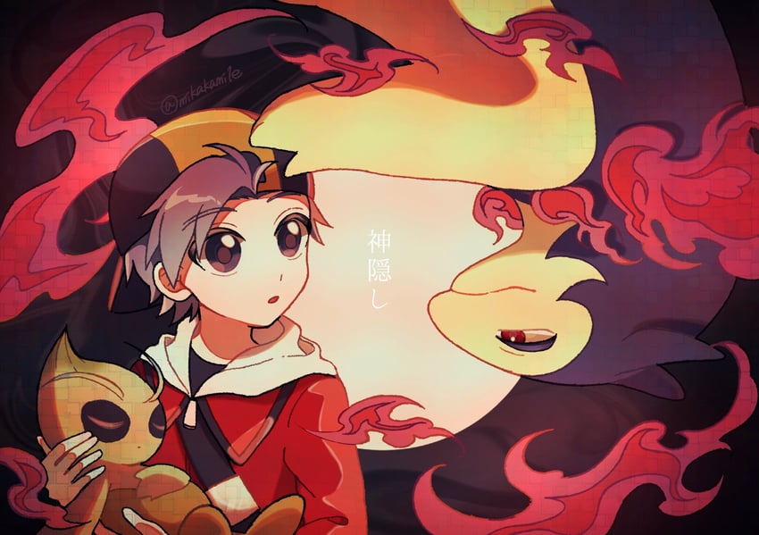 ethan, celebi, and typhlosion (pokemon and 1 more) drawn by mikakami1e