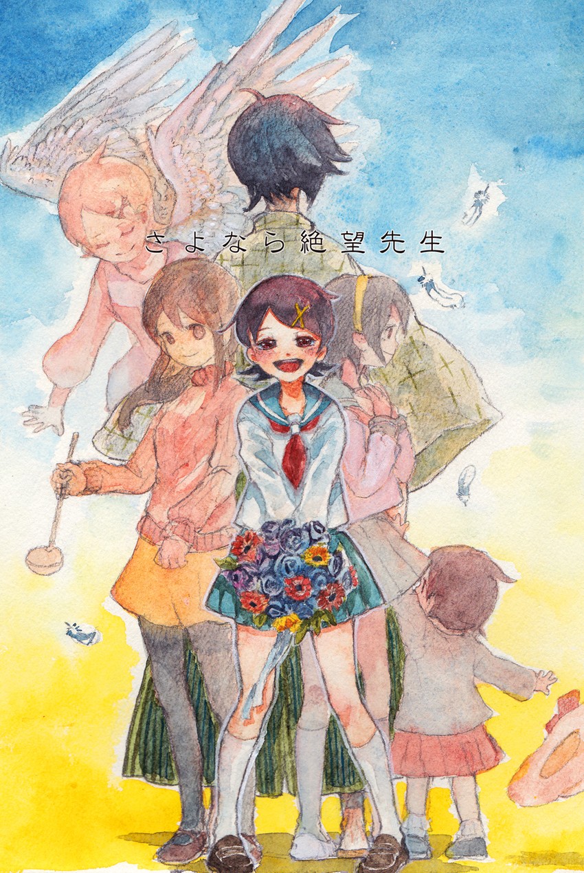 itoshiki nozomu and fuura kafuka (sayonara zetsubou sensei) drawn by gogo/tad
