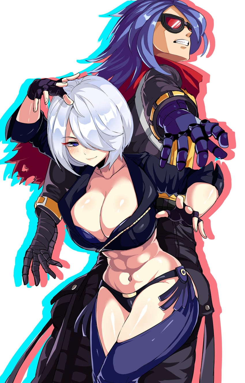 angel, k9999, and krohnen (the king of fighters) drawn by rikihana_momo